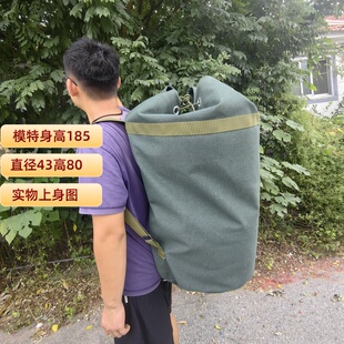 特厚老帆布双肩背包大容量耐磨行李束口袋上山核桃栗子山货采摘袋
