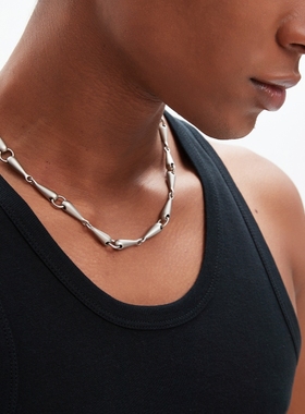 TIZZY T同款 CASH COWS 水滴拼接百搭情侣中性项链小众款哑光