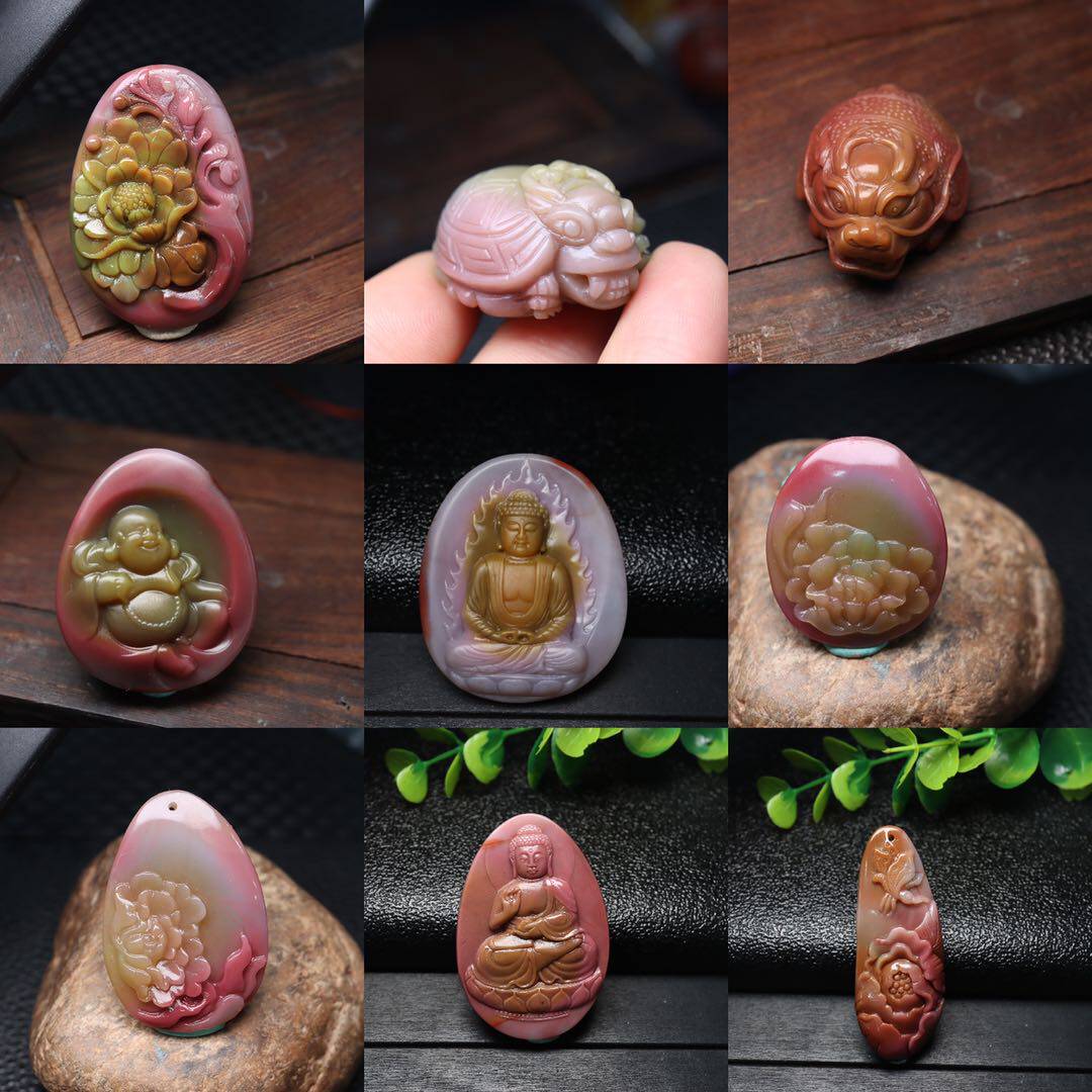 凉山盐源玛瑙吊坠男女款满肉带皮七彩南红坠子饰品款式独特