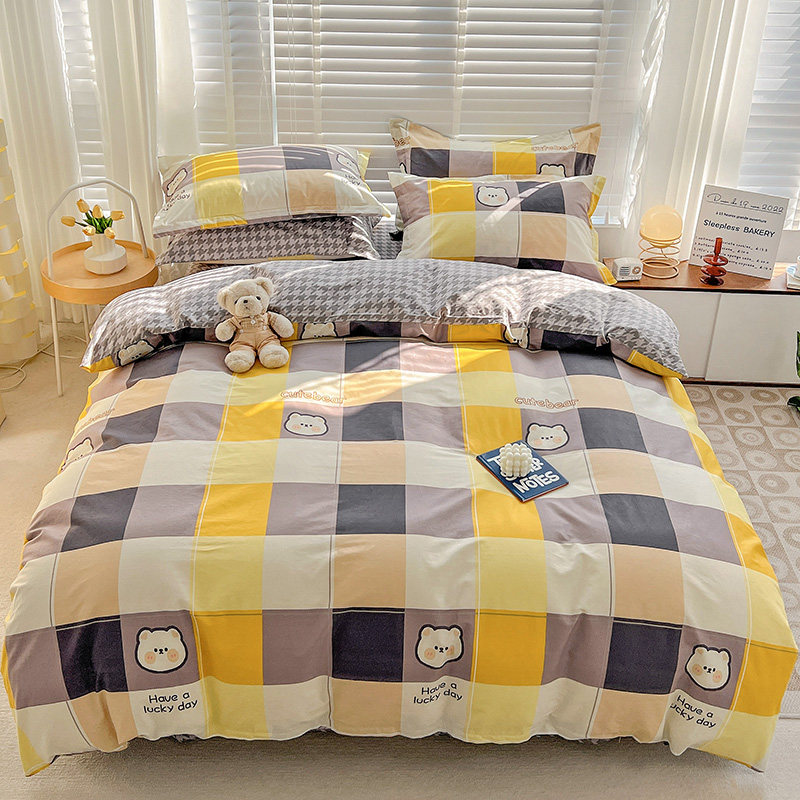 嘉韵全棉纯棉床上用品四件套三件套卧室公主少女儿童卡通被套