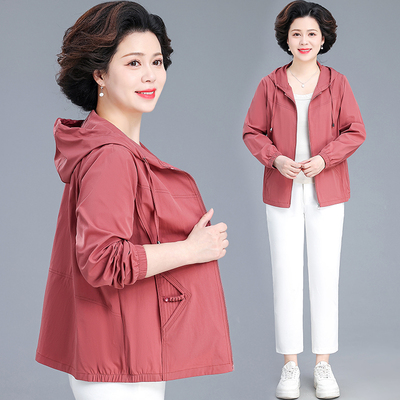 防晒衣女连帽妈妈夏装薄外套妈妈