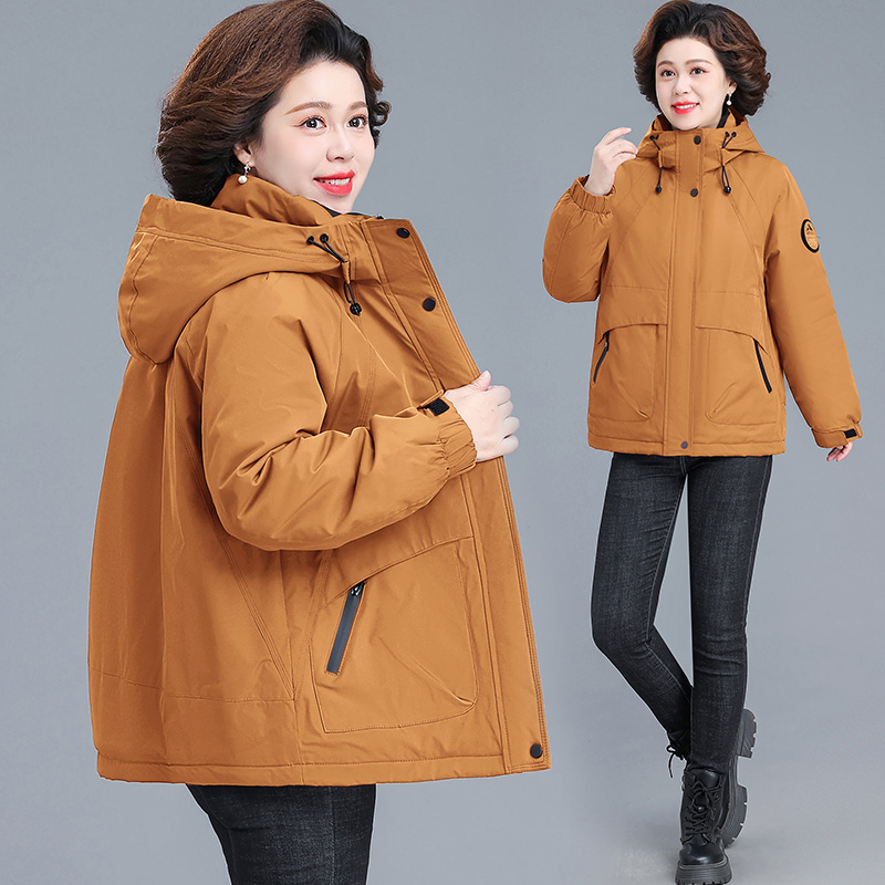 户外防风中年妈妈装冲锋衣棉服女