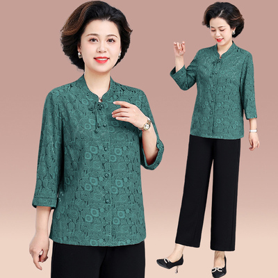 新款减龄显瘦印花上衣裤子两件套