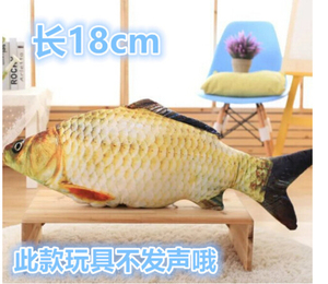 新品宠物玩耍鲤鱼填充棉宠物狗狗猫咪爱玩具毛绒印花小猫玩具搞怪