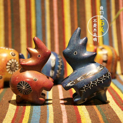 非洲肯尼亚皂石室内特色装饰品摆件桌面可爱犀牛摆件工艺品创意礼
