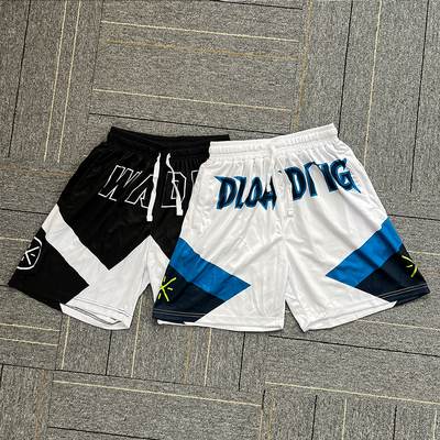 韦德篮球裤休闲运动宽松复古短裤渐变健身速干男女夏季美式小短裤