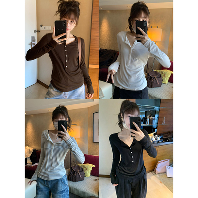 早秋多色绵羊毛打底衫女百搭显瘦