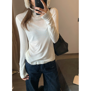 留下 1992 秋冬百搭显瘦山羊绒打底衫女休闲弹力高领T恤内搭上衣