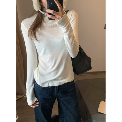 秋冬百搭显瘦山羊绒打底衫女