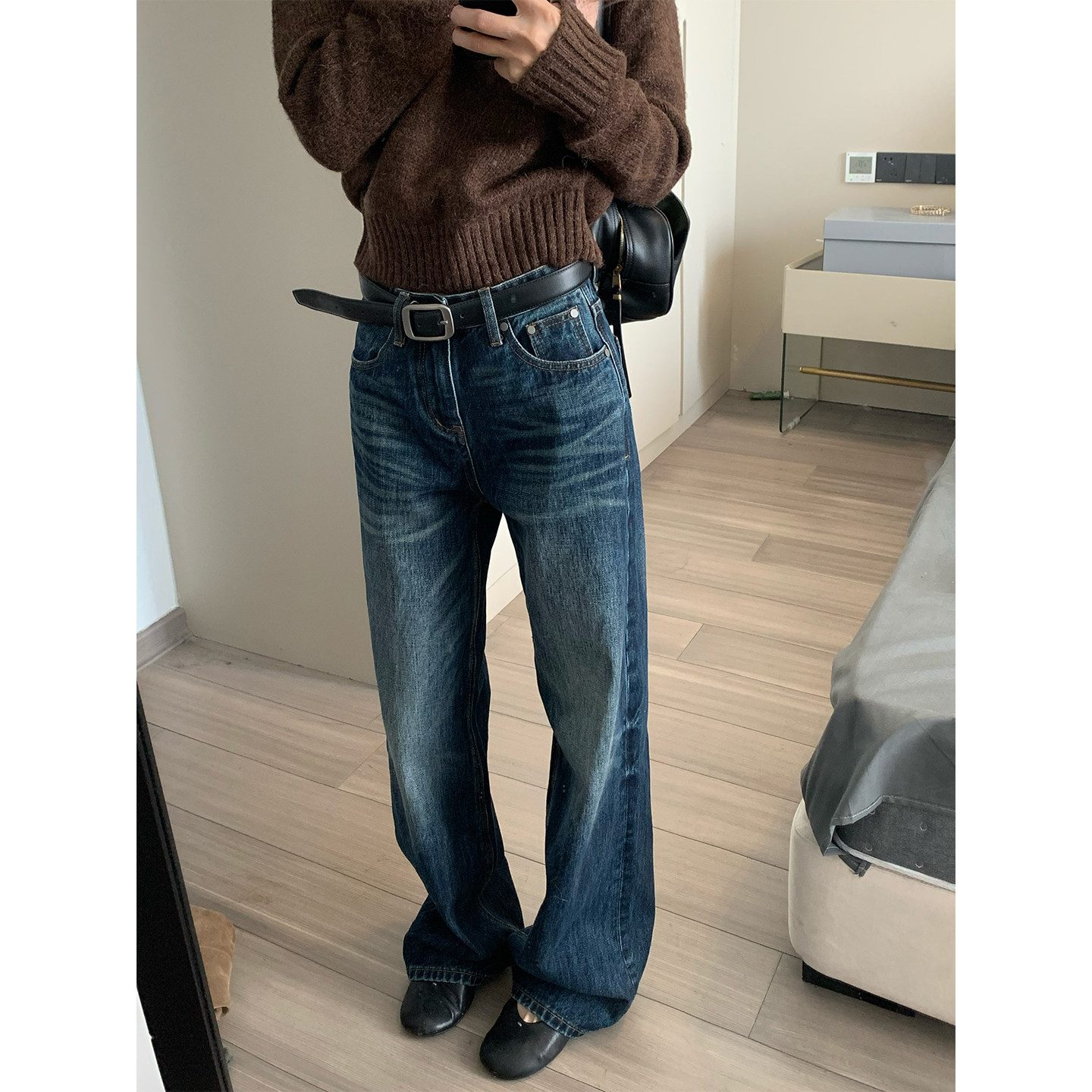 留下 1992 新款显瘦百搭高腰牛仔裤女复古重工水洗休闲直筒裤女,女装/女士精品,牛仔裤,淘宝优惠券,粉丝福利购,淘宝优惠卷