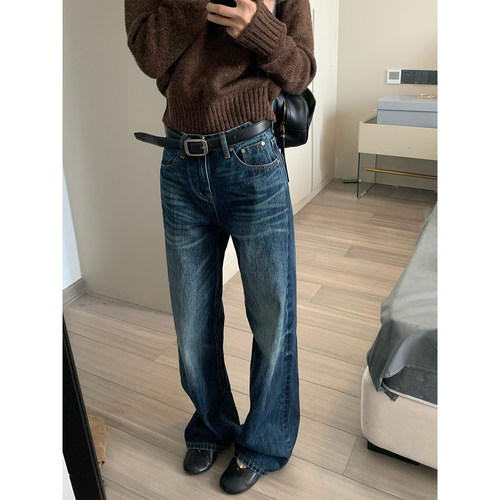新款显瘦百搭高腰牛仔裤女