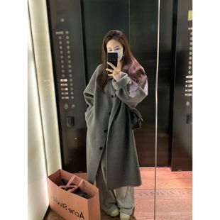 羊绒高级感双面尼毛呢外套 手工高克重秋冬90羊毛经典 留下 1992