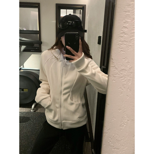 修身 米兰风瑜伽服摇粒绒外套女2025秋冬季 卫衣上衣女 1992 留下