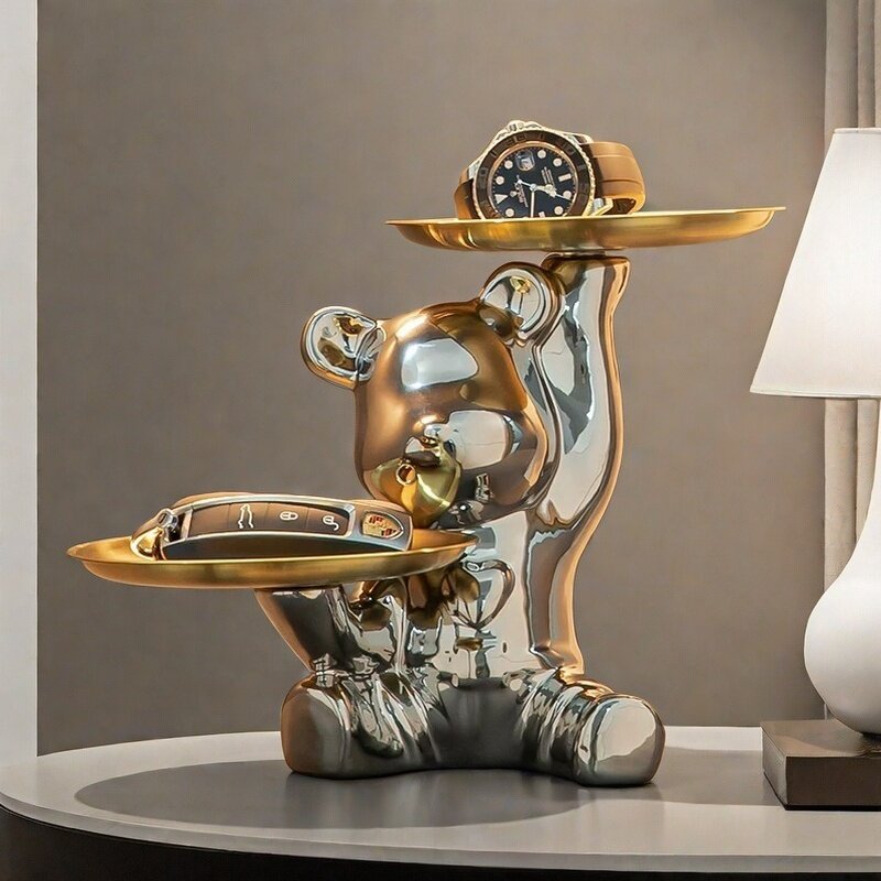 暴力熊入户门口鞋柜钥匙收纳摆件玄关装饰品客厅轻奢高档置物架,收纳整理,钥匙收纳盒,淘宝优惠券,粉丝福利购,淘宝优惠卷