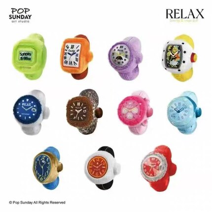 正版relax名手表二代毛绒盲盒可爱女孩潮流装饰摆件礼物品玩具偶