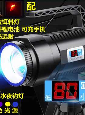 四光源夜钓充电手电筒钓鱼落地灯