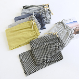 条纹家居裤 日单男士 简约宽松休闲裤 纯棉睡裤 水洗棉双口袋 超薄款