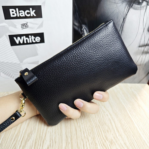 新款头层牛皮手腕包多功能便携女士手机包现金大钞手拎零钱包卡包