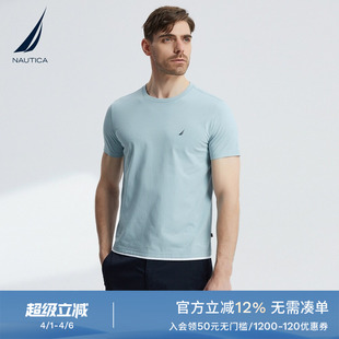 NAUTICA 夏季 休闲柔软弹力宽松短袖 圆领T恤男TO2216 诺帝卡男装