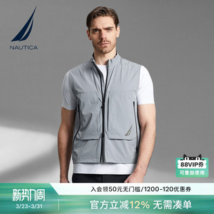 黑帆休闲舒适带弹马甲背心JB2197 夏季 NAUTICA 诺帝卡男装