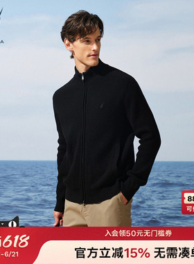NAUTICA/诺帝卡男装秋冬休闲羊毛柔软亲肤毛衣开衫SO5401