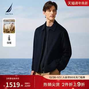 羊毛混纺双面呢翻领夹克外套JO5404 25秋冬新品 NAUTICA 诺帝卡男装