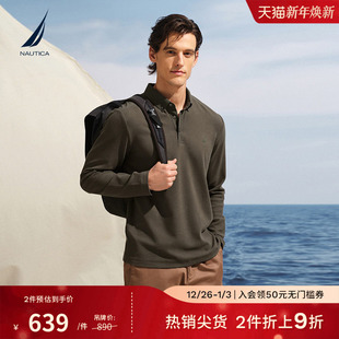 德绒保暖 柔软拼接POLO衫 NAUTICA 25秋冬新品 KC5405 诺帝卡男装