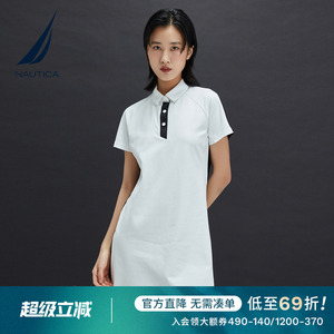 NAUTICA/诺帝卡黑帆女装夏季时尚宽松款运动针织连衣裙01KC43