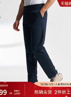 NAUTICA/诺帝卡男装秋冬透气亲肤保暖薄绒休闲直筒裤PO4470