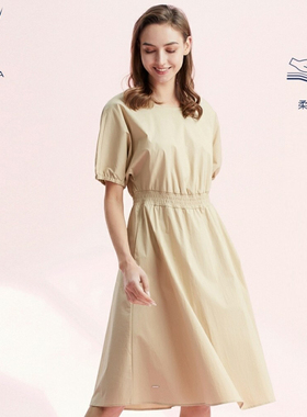 NAUTICA/诺帝卡女装夏季气质别致舒适收腰显瘦短袖连衣裙21DO03