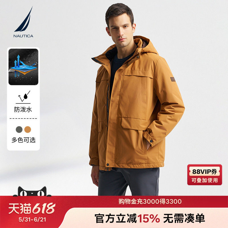 NAUTICA/诺帝卡男装冬季防泼水保暖派克棉服JO4405