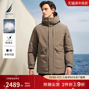 新品 25冬季 Teflon防泼水挺括连帽羽绒服JC5405 诺帝卡男装 NAUTICA