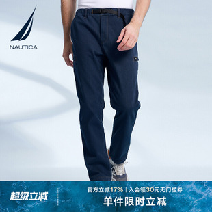 NAUTICA PM3400 诺帝卡男装 秋冬保暖舒适复合摇粒绒休闲牛仔长裤