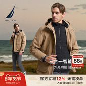 冬季 NAUTICA 诺帝卡男装 防轻泼水绒感防风三合一厚外套JO3326