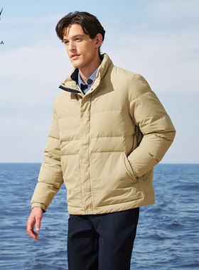 NAUTICA/诺帝卡男装25秋冬新品防泼水立领尼龙仿棉羽绒服JO5402