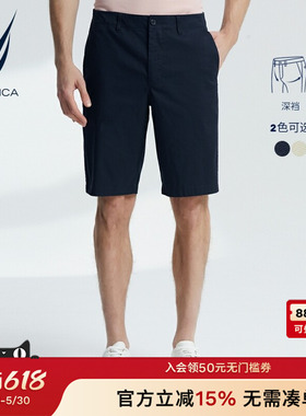 NAUTICA/诺帝卡男装夏休闲棉质亲肤舒适时尚直筒五分短裤BO2203