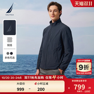 NAUTICA 25秋冬休闲挺括登山呢多口袋立领夹克薄外套 诺帝卡男装