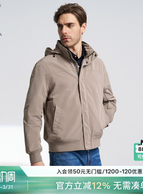NAUTICA/诺帝卡男装防轻泼水隐藏帽柔软夹克春季外套JO4101