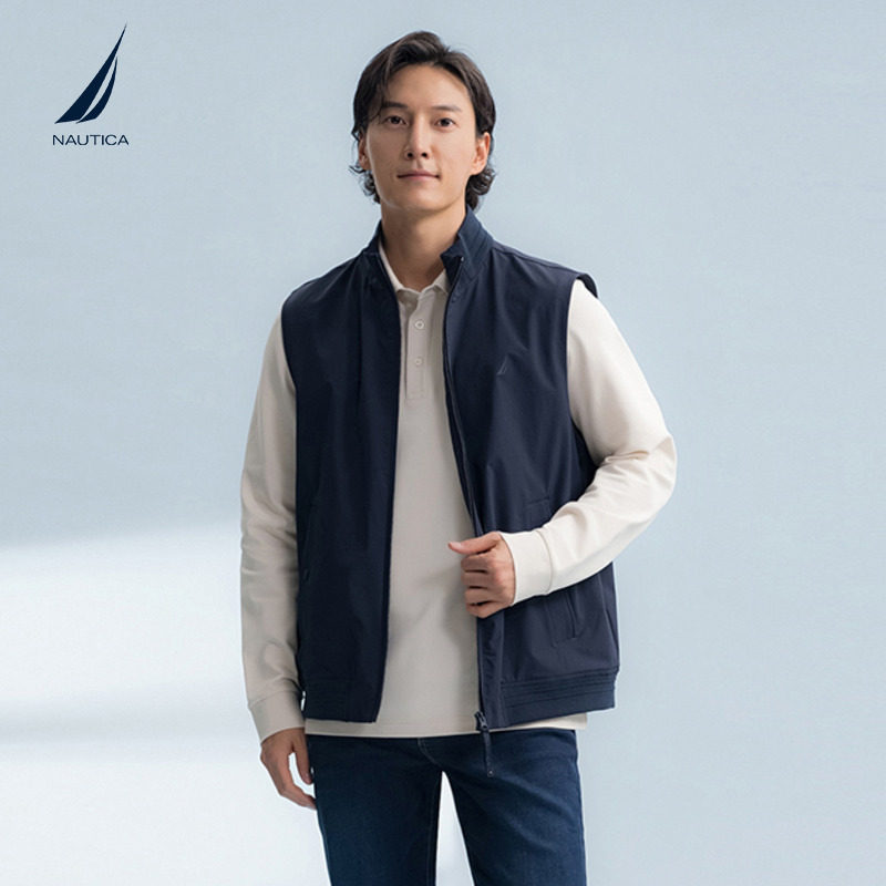 NAUTICA/诺帝卡男装25春秋季抗菌带弹易打理立领马甲JC5106,男装,常规马甲,淘宝优惠券,粉丝福利购,淘宝优惠卷