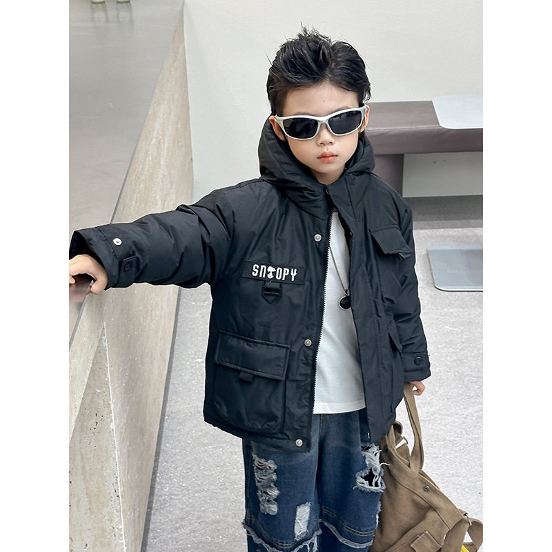 史努比儿童羽绒服2024冬季新款童加厚保暖童装女童连帽羽绒服上衣