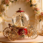 结婚水晶球摆件音乐盒女孩生日旋转新婚礼物八音盒鸟之诗送新人