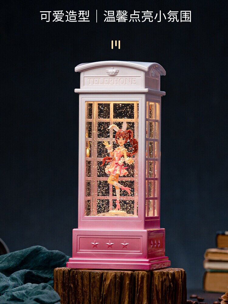 XIAOWU 그림 자동 눈 뮤직 박스 크리스탈 공 회전 장식 어린이 소녀 생일 선물 크리스마스