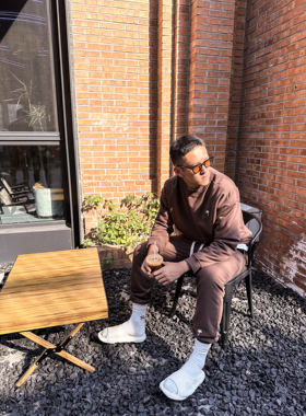 UNSHACKLED圆领卫衣春秋纯色套装长袖宽松休闲刺绣浮雕印杨政原创