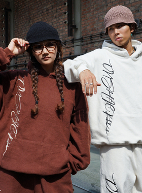 UNSHACKLED潮重工刺绣反做套装卫衣卫裤秋冬宽松美式T恤杨政