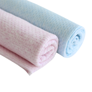 花纱提花夹棉空气层保暖加厚针织面料纯棉精梳宝宝婴儿棉布布料