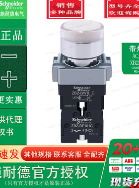 施耐德 XB2BW31B1C AC/DC24V带灯按钮开关1NO原装正品XB2-BW31B1C