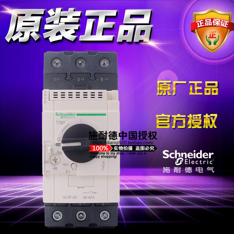 法国Schneider施耐德电动机热磁断路器 GV3P65 48-65A 原装正品