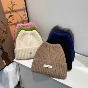 猫耳朵帽子女款秋冬季韩系大头围可爱保暖护耳显脸小针织毛线冷帽
