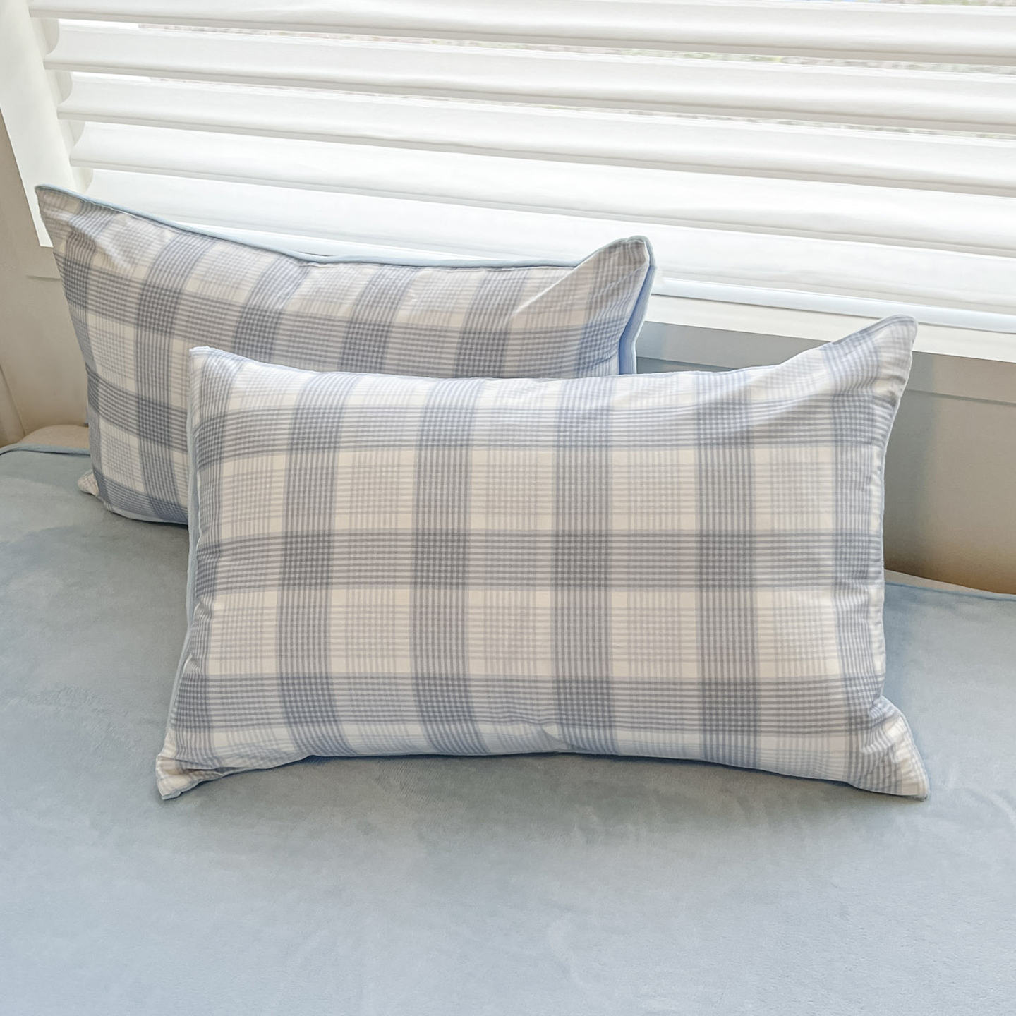 简约条纹全棉加绒枕套纯棉单人48×74学生宿舍内胆套枕头套一对装