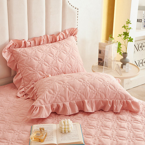 纯色A类大豆夹棉绗缝枕套加厚